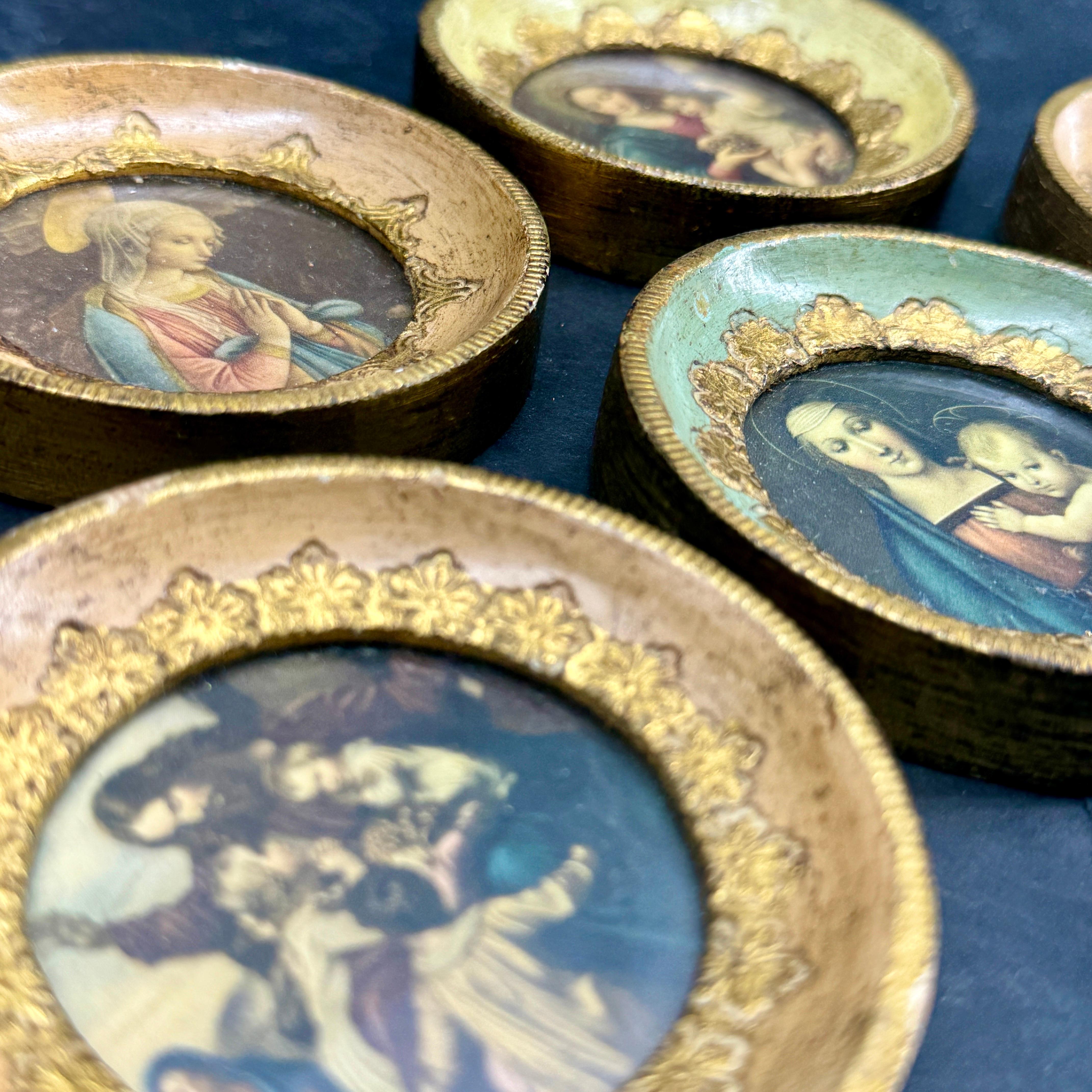 Collection of Five Italian Florentine Round Art Photo Frames 5