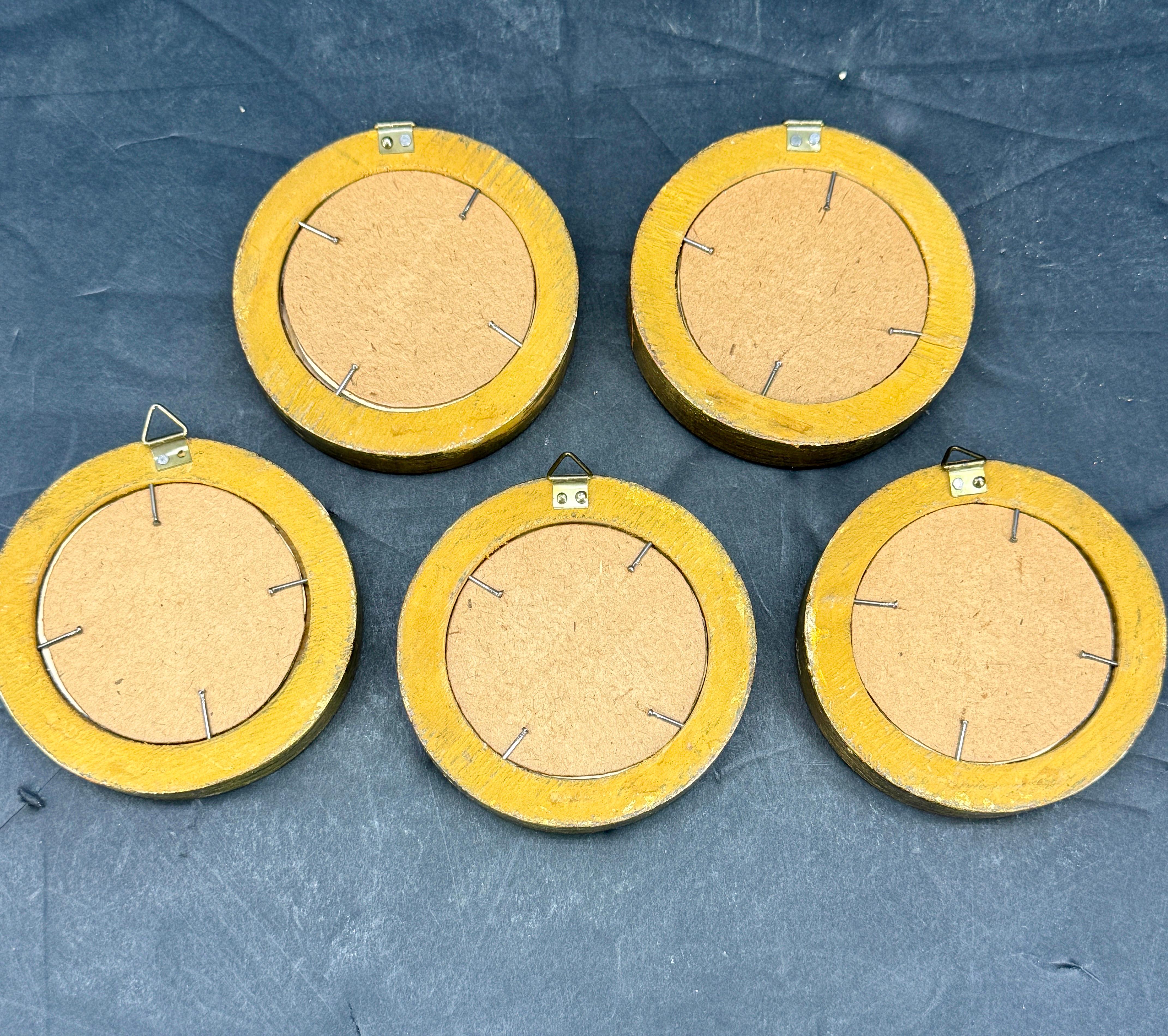 Collection of Five Italian Florentine Round Art Photo Frames 6