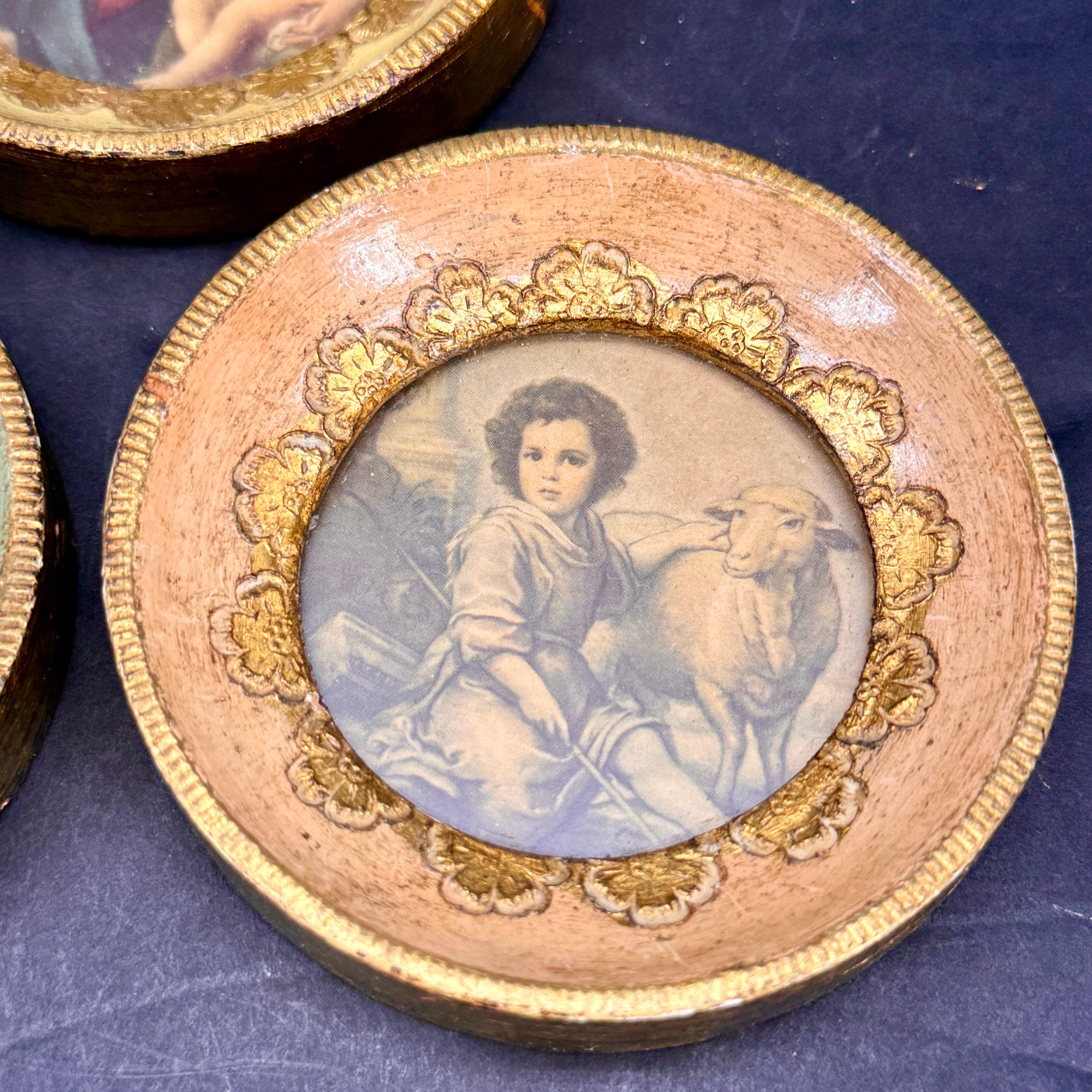 Collection of Five Italian Florentine Round Art Photo Frames 1