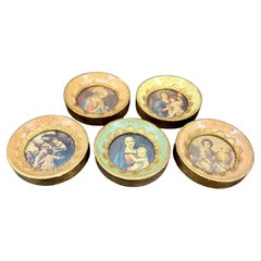 Collection of Five Italian Florentine Round Art Photo Frames