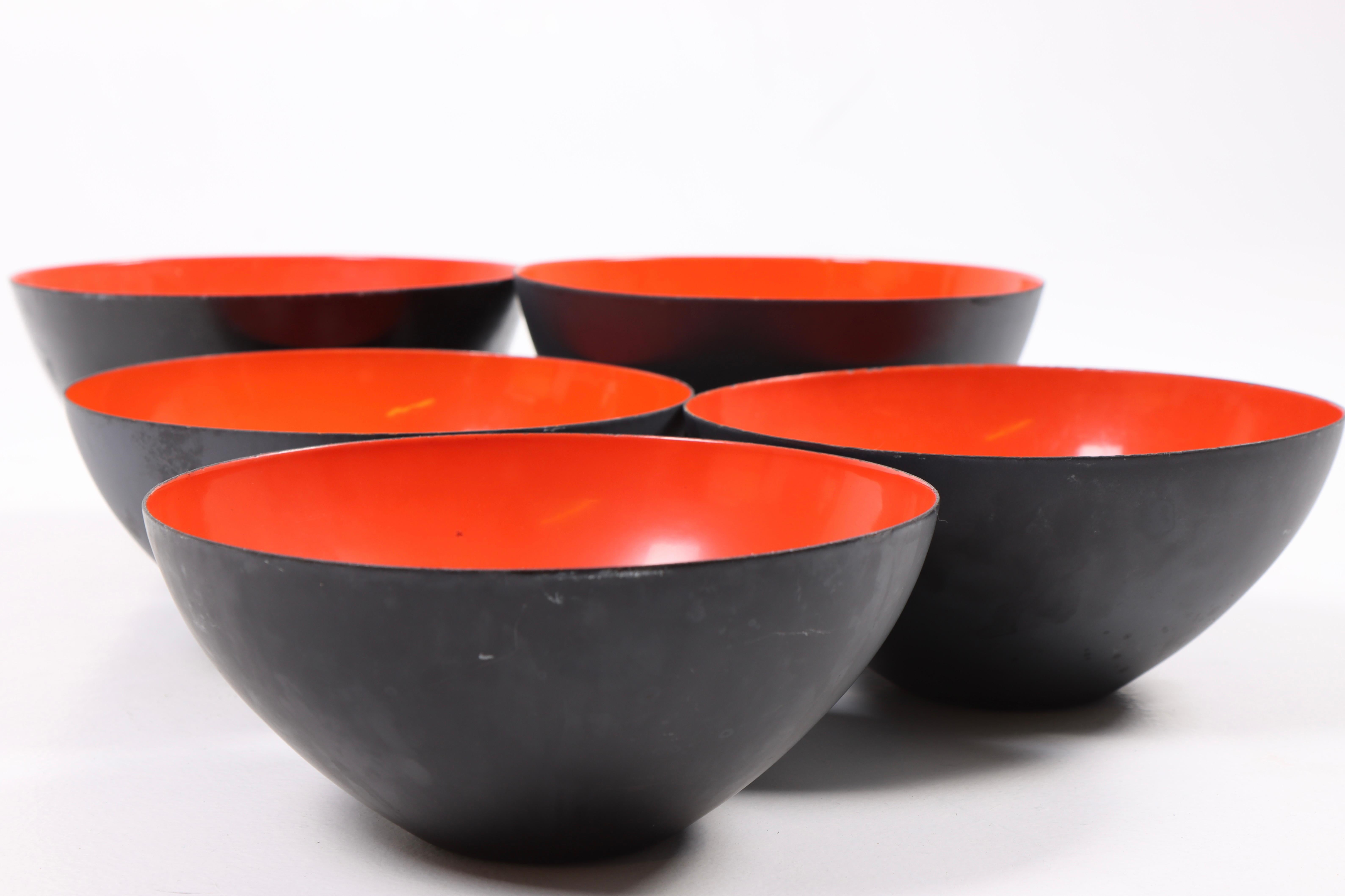 Scandinavian Modern Collection of Five Krenit Bowls by Herbert Krenchel, Made in Denmark, 1950s For Sale