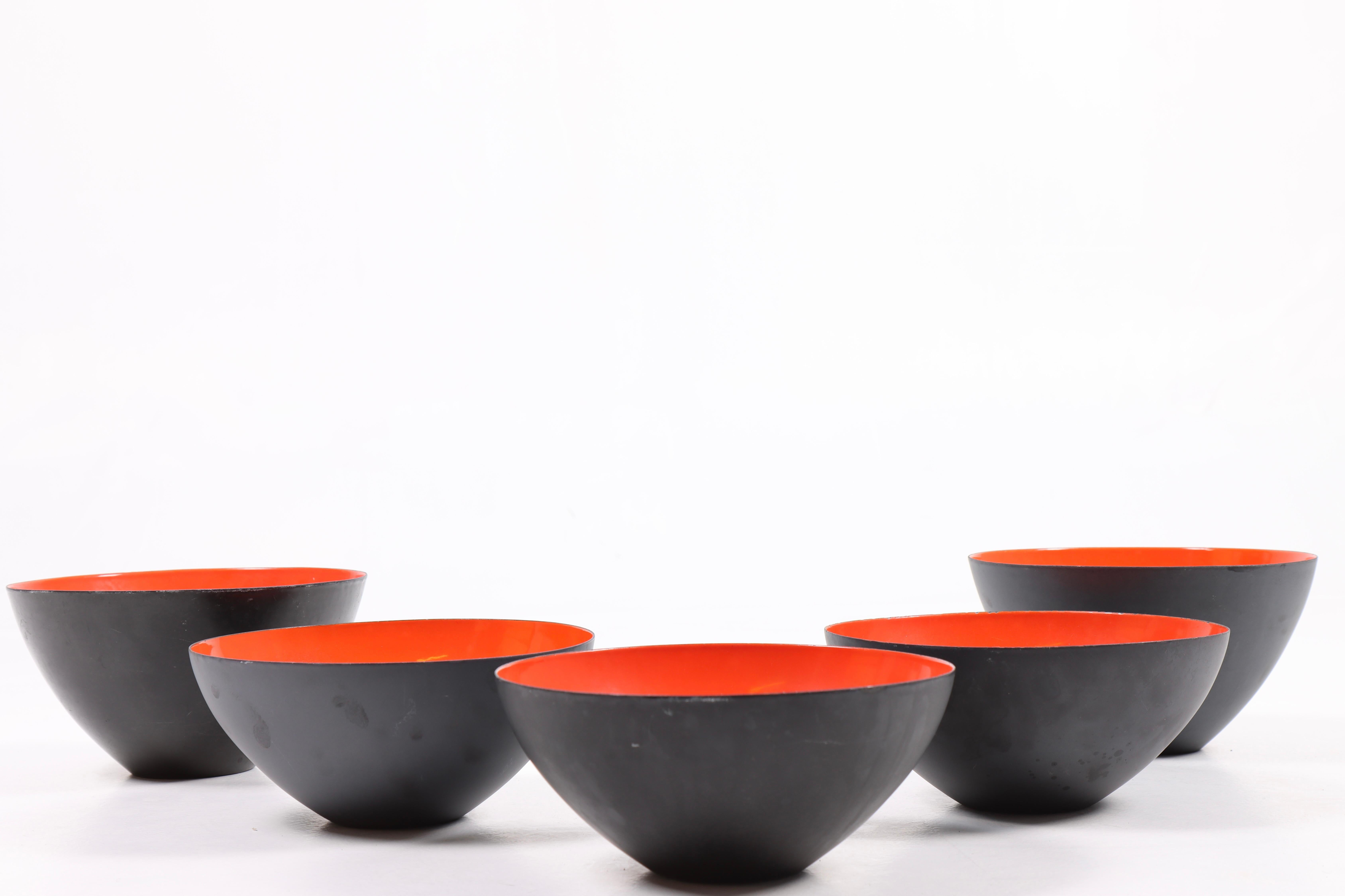 Scandinavian Collection of Five Krenit Bowls by Herbert Krenchel, Made in Denmark, 1950s For Sale