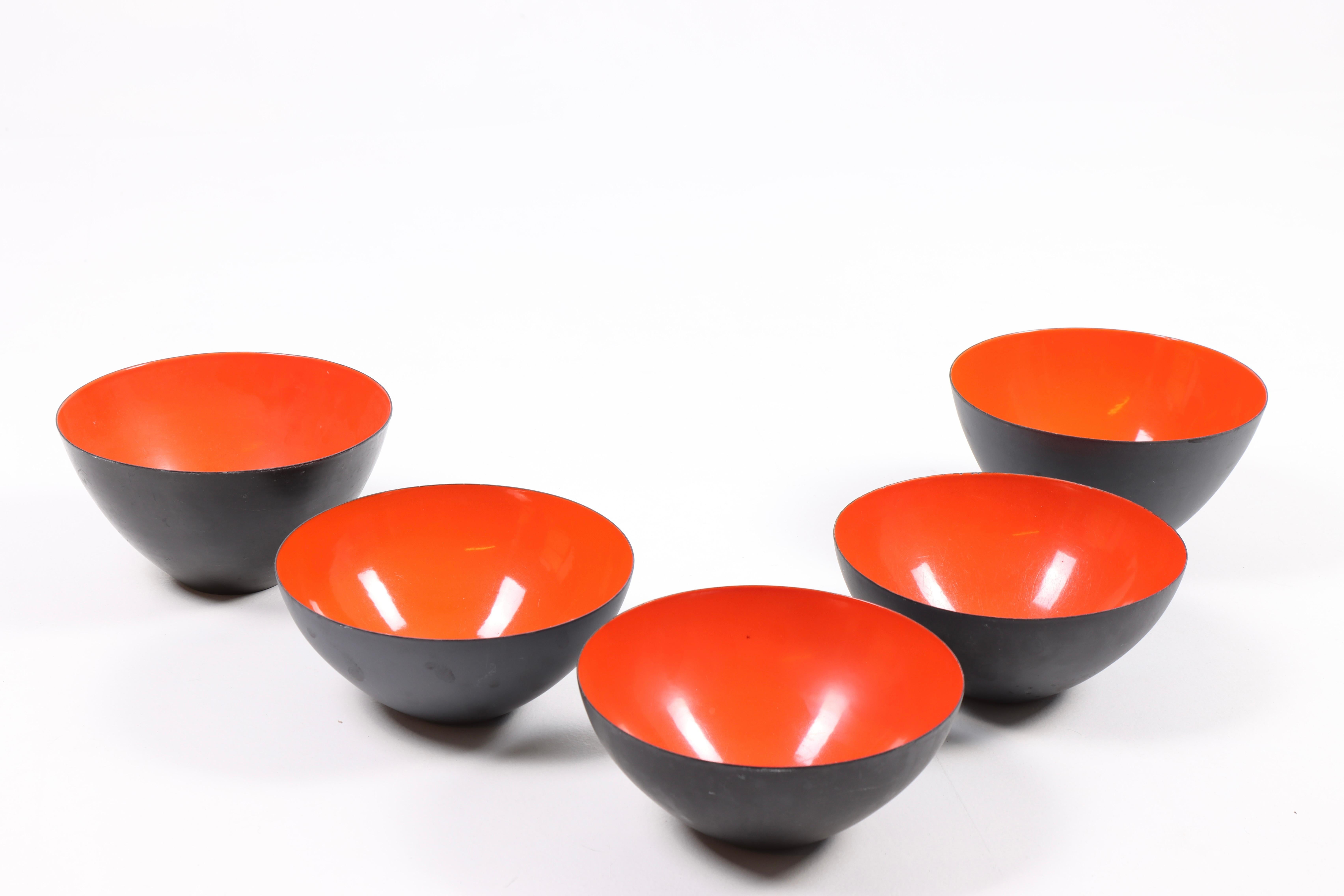 Collection of Five Krenit Bowls by Herbert Krenchel, Made in Denmark, 1950s In Good Condition For Sale In Lejre, DK