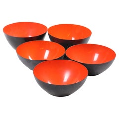 Collection of Five Krenit Bowls by Herbert Krenchel, Made in Denmark, 1950s