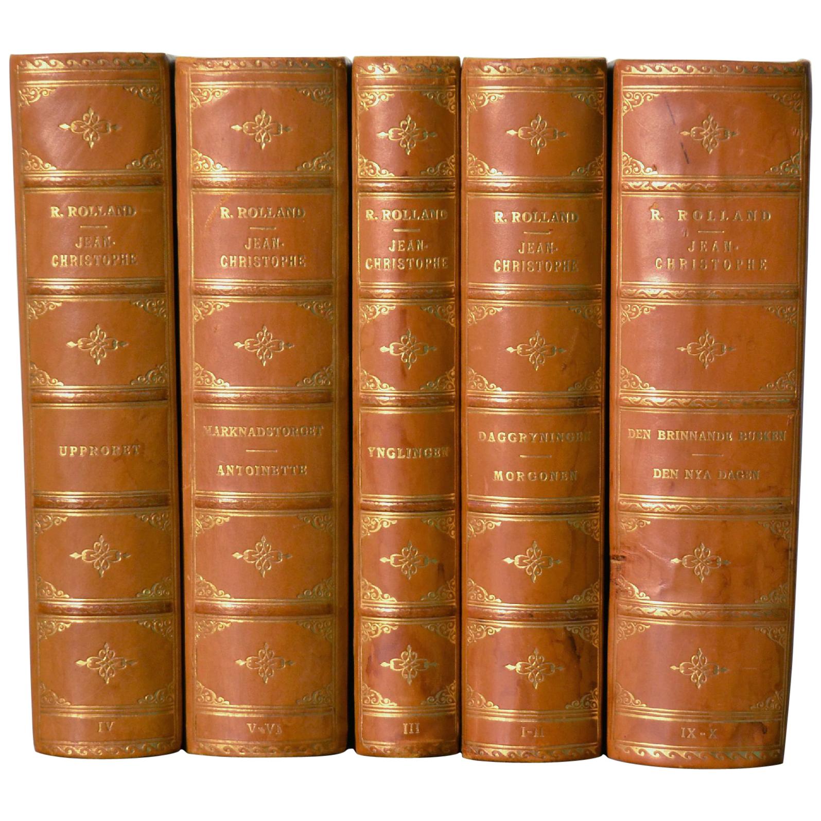 Collection of Five Leather Bound Books, Series 129