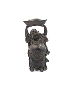 Collection of Five Metal Laughing Buddha Statue