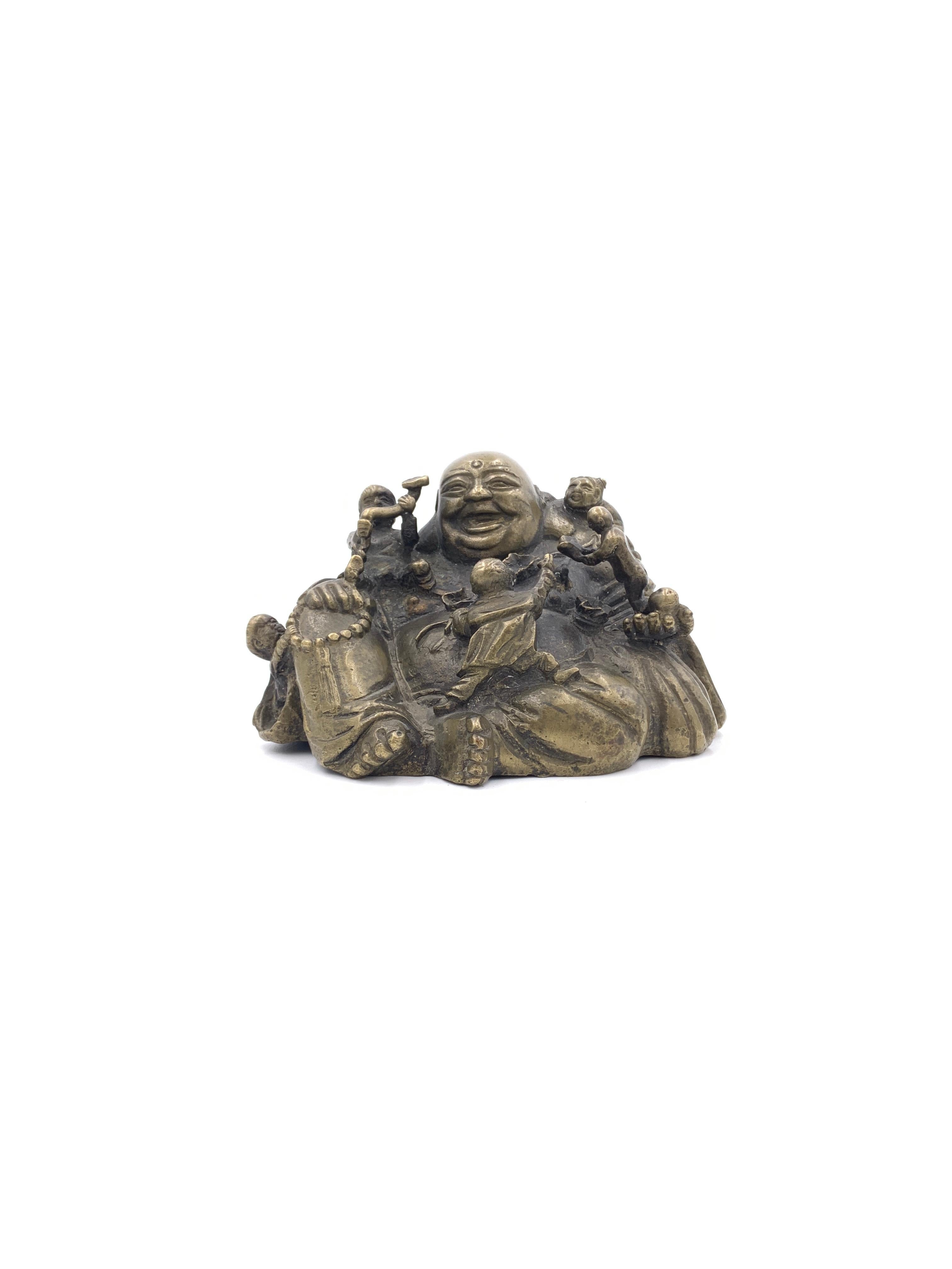 Unknown Collection of Five Metal Laughing Buddha Statue For Sale