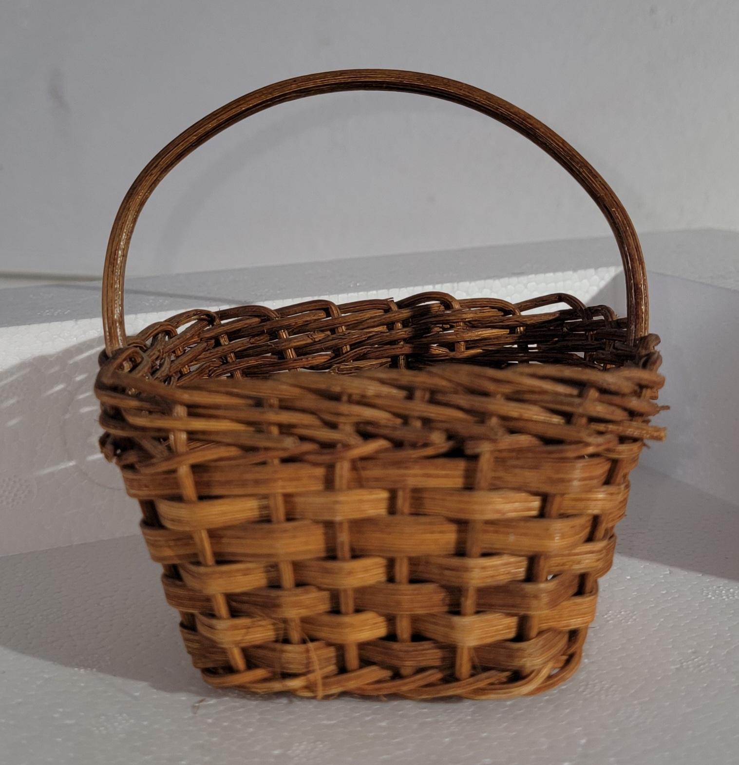 Collection of Five Miniature Hand Woven Baskets For Sale 9