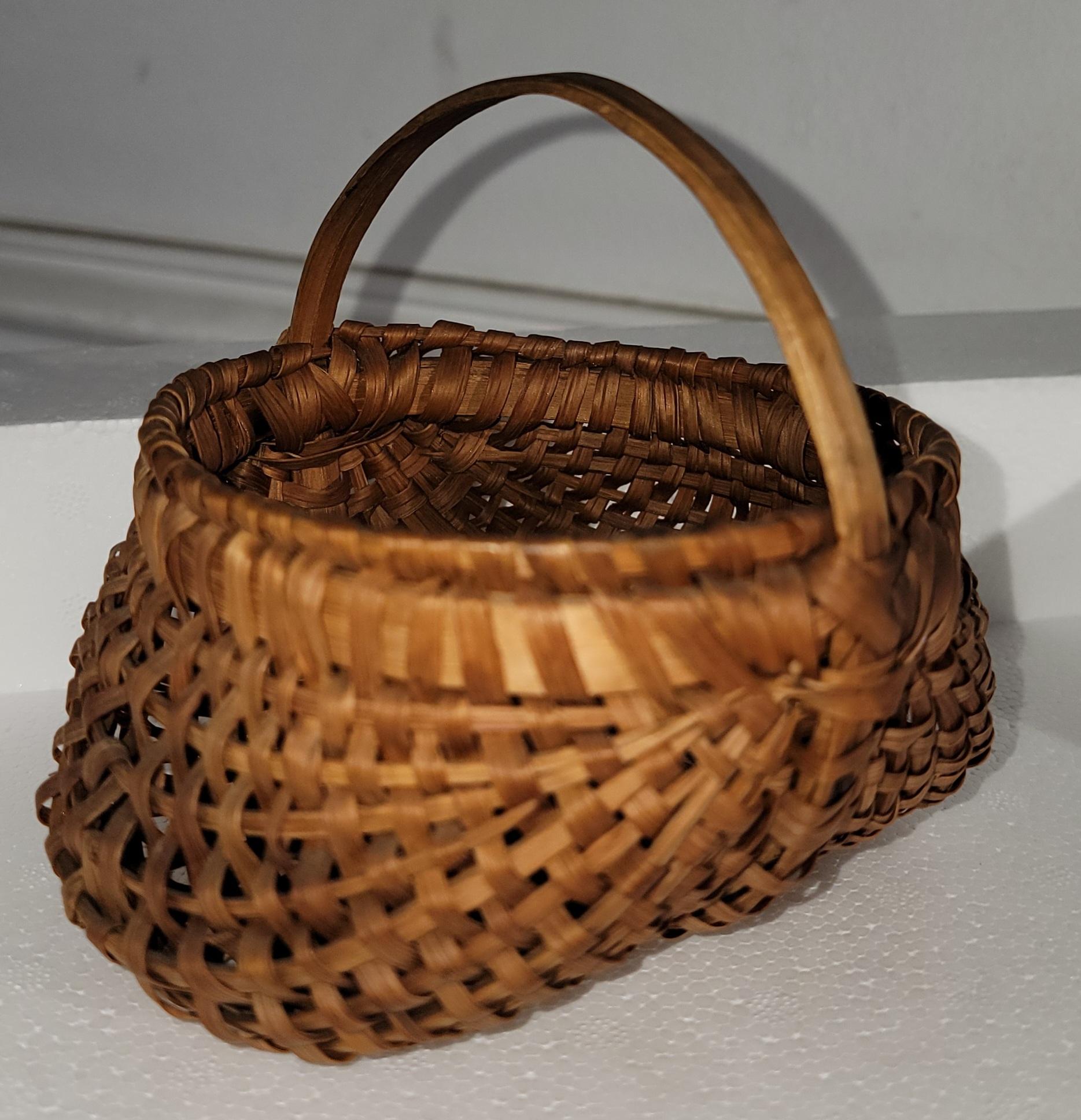 Collection of Five Miniature Hand Woven Baskets For Sale 11