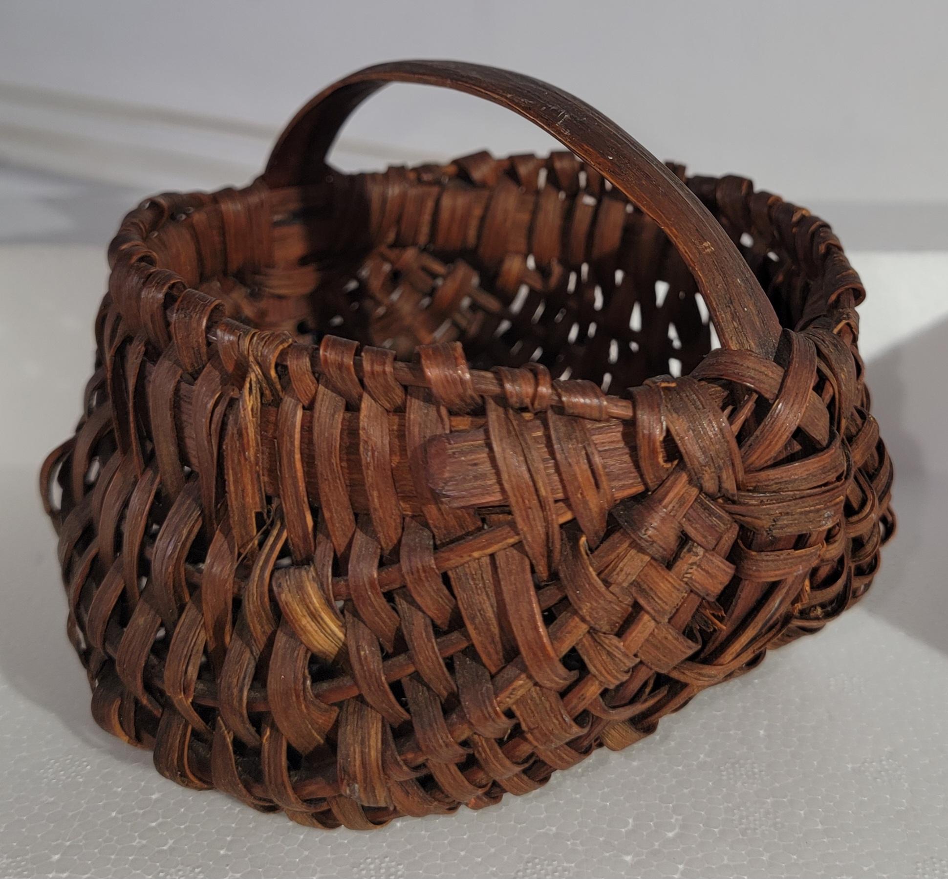 American Collection of Five Miniature Hand Woven Baskets For Sale
