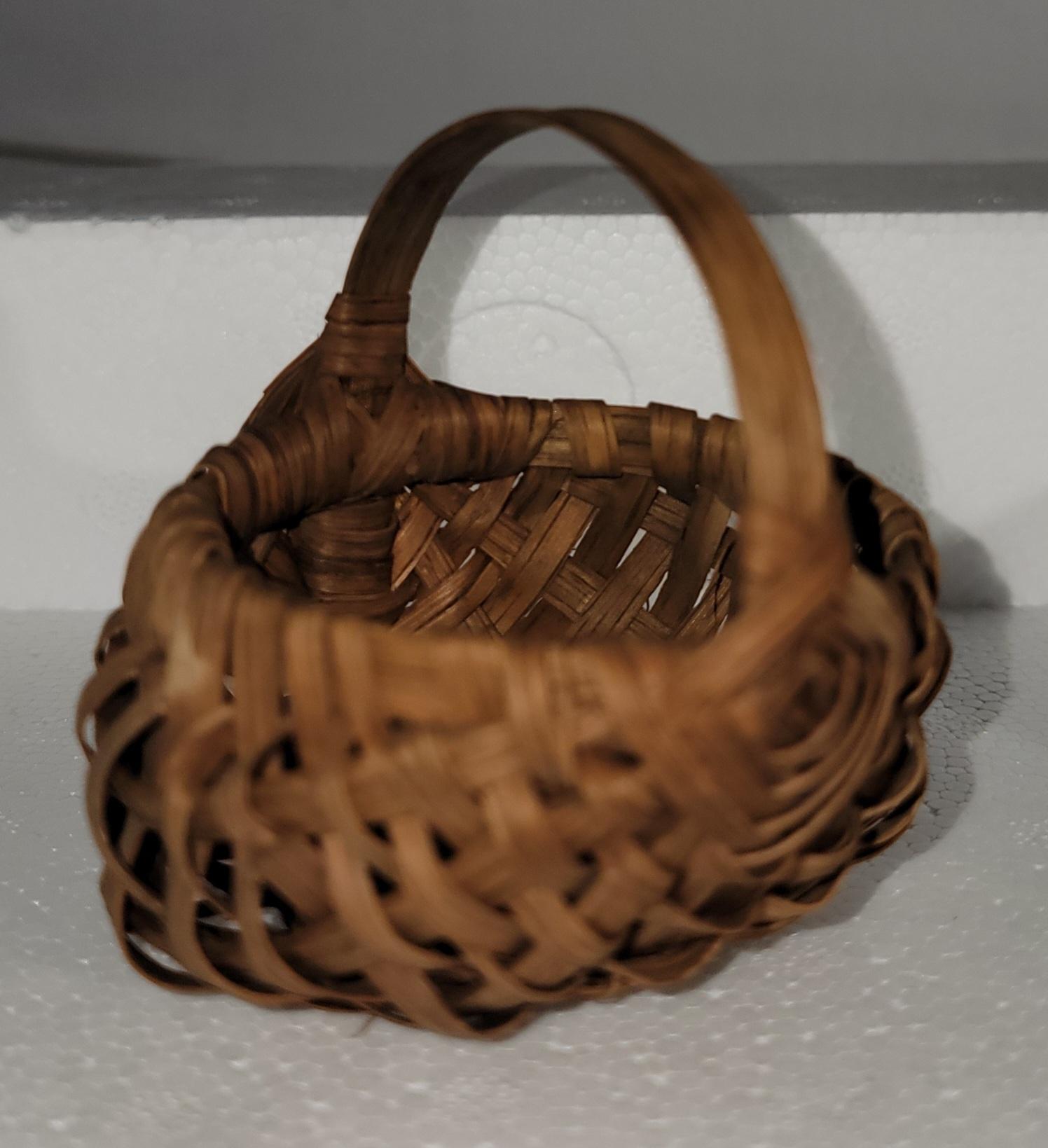 Hemp Collection of Five Miniature Hand Woven Baskets For Sale