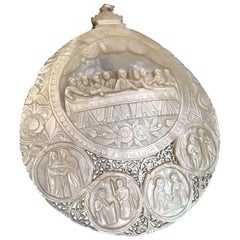 Collection of five Palestinian Carved Mother-of-Pearl Shells