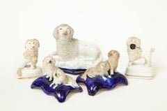 Collection of Five Staffordshire Figures of Poodles