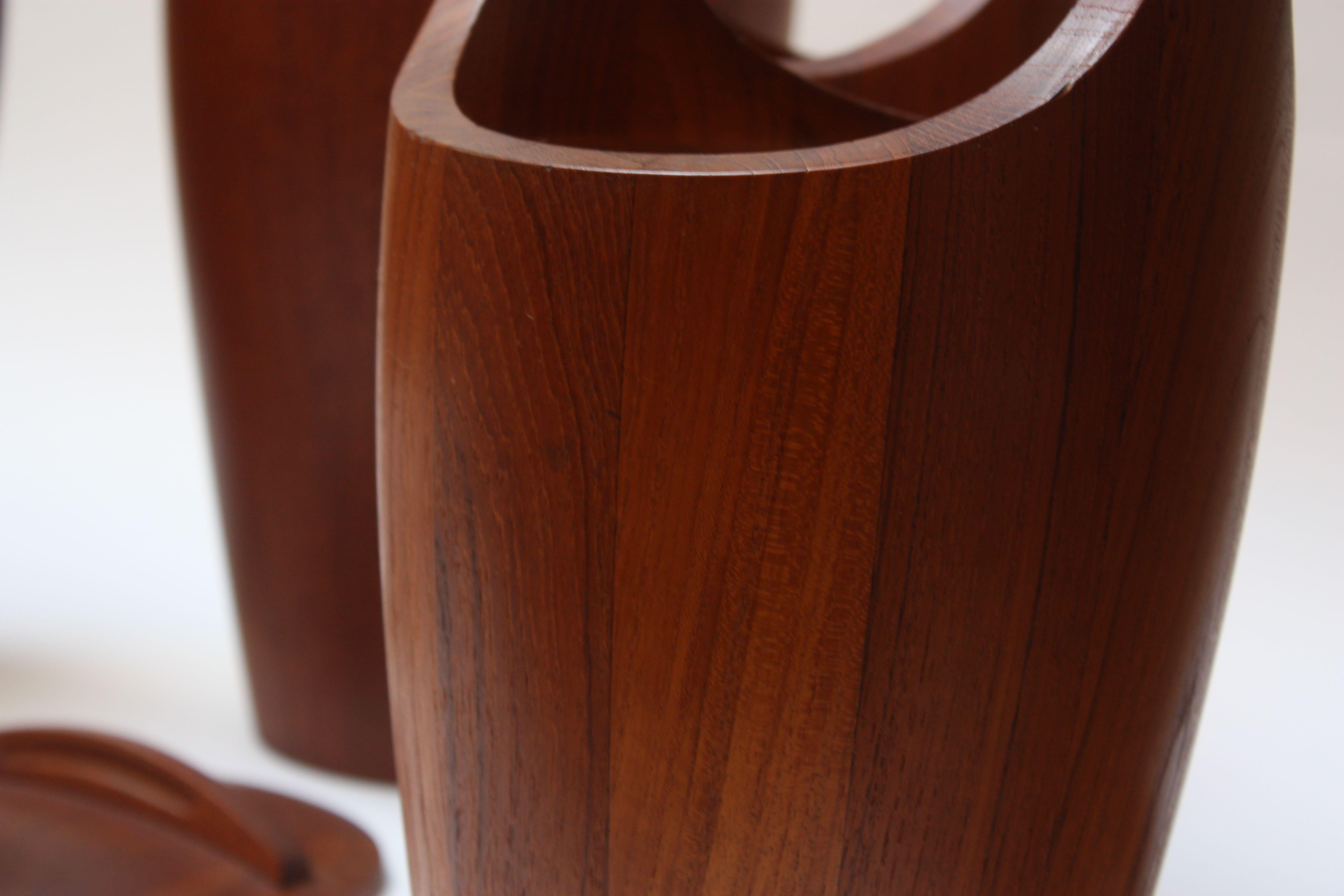 Collection of Five Staved Teak 'Congo' Ice Buckets by Jens Quistgaard for Dansk 5