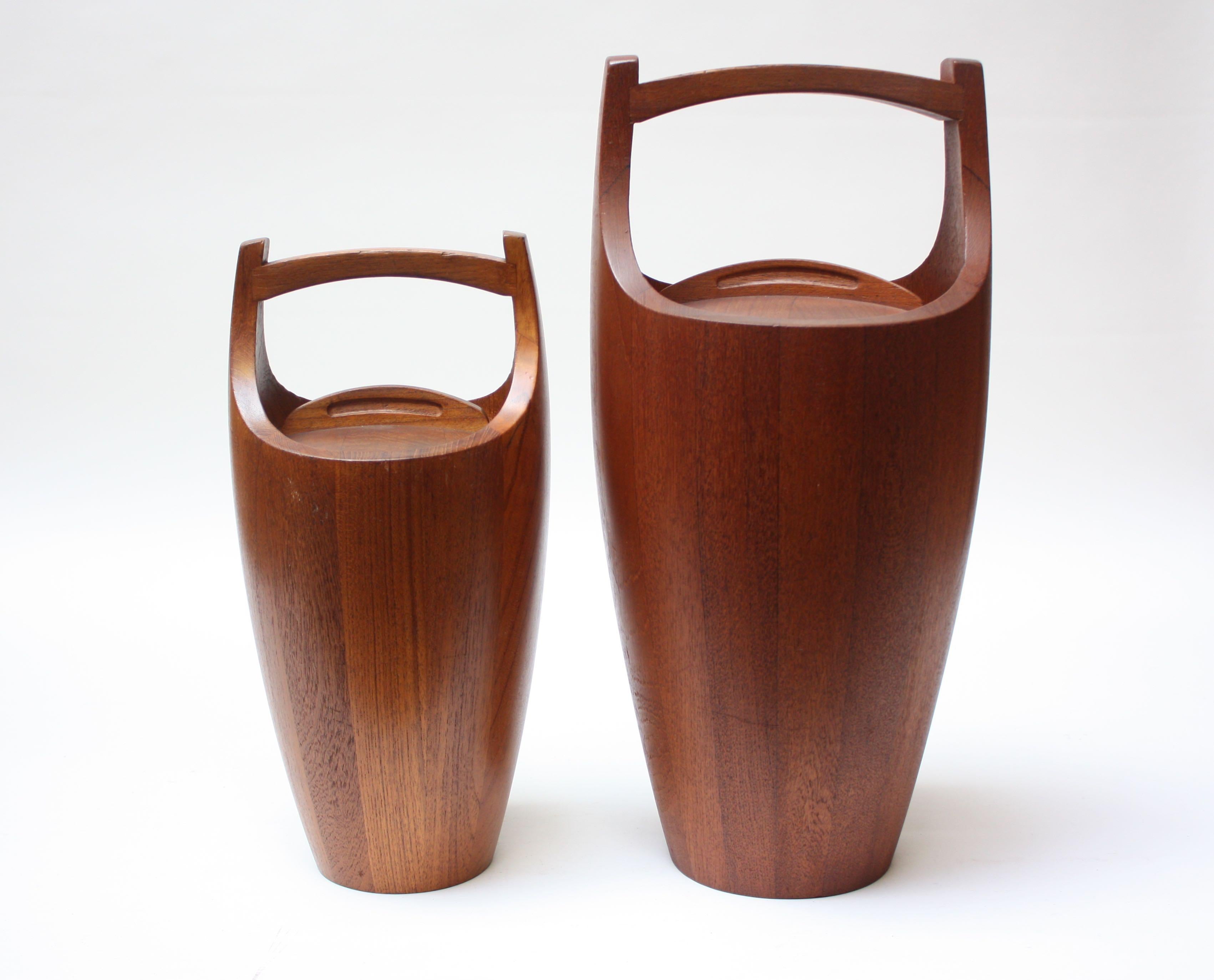 Collection of Five Staved Teak 'Congo' Ice Buckets by Jens Quistgaard for Dansk 1