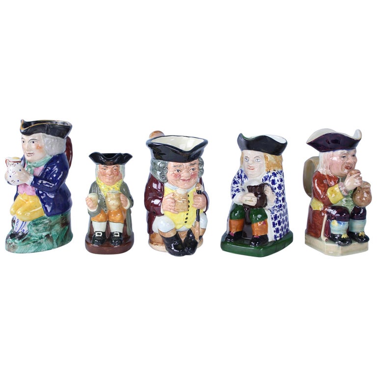 Collection of Five Toby Jugs, 18801940 For Sale at 1stDibs