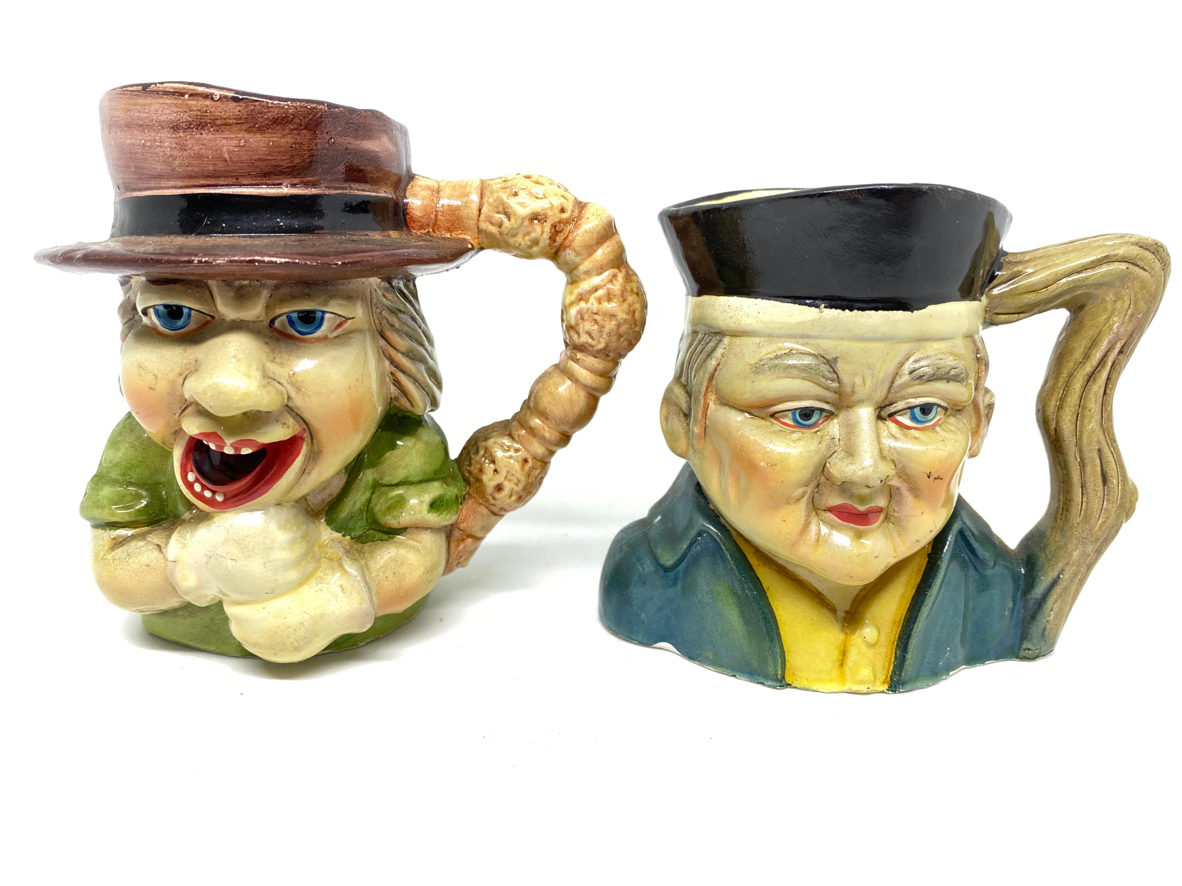 Collection of Five Vintage Toby Mug Pitchers Creamers, England, 1950s In Good Condition In Nuernberg, DE