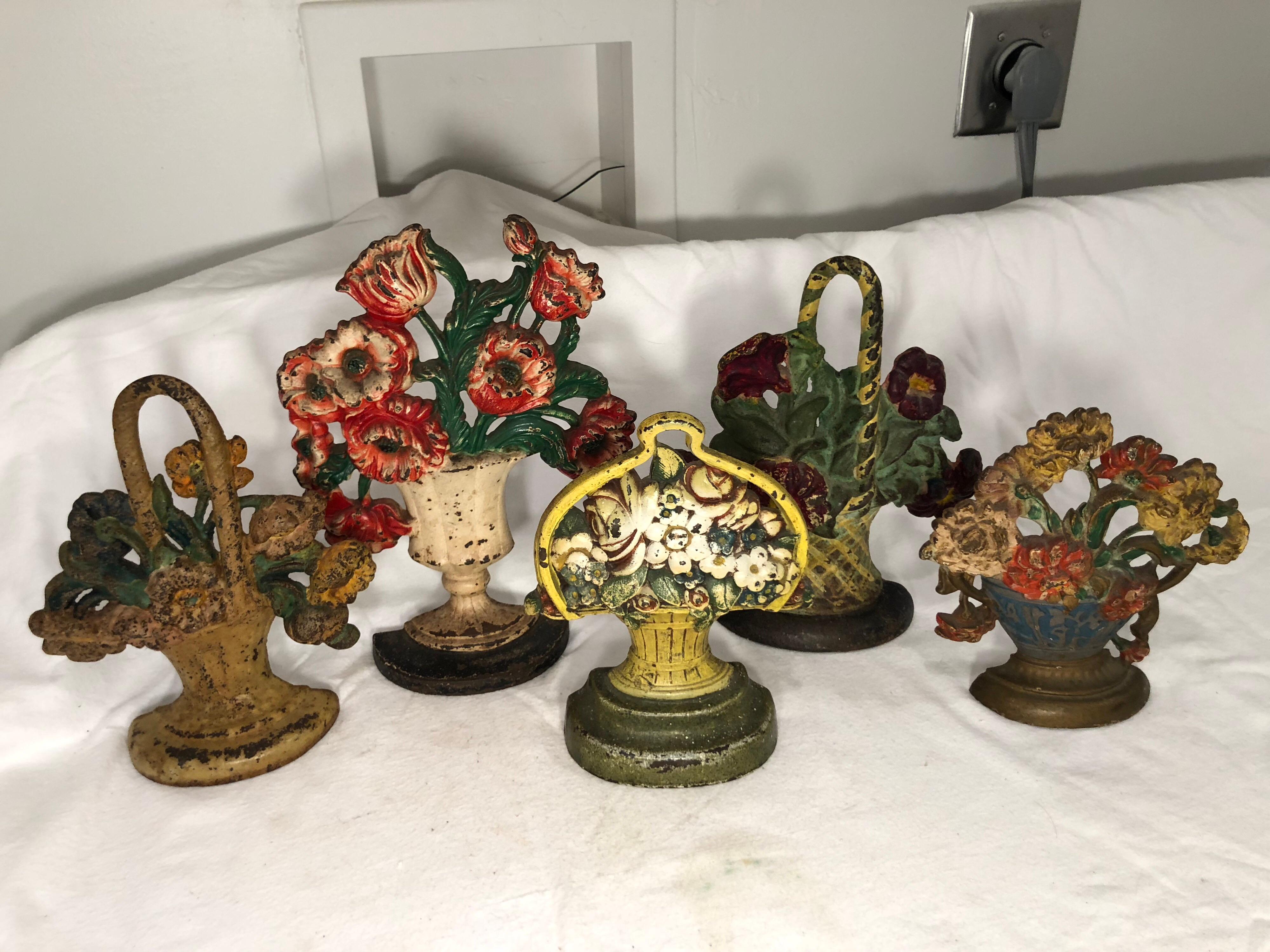 Collection of Floral Cast Iron Bookends 3