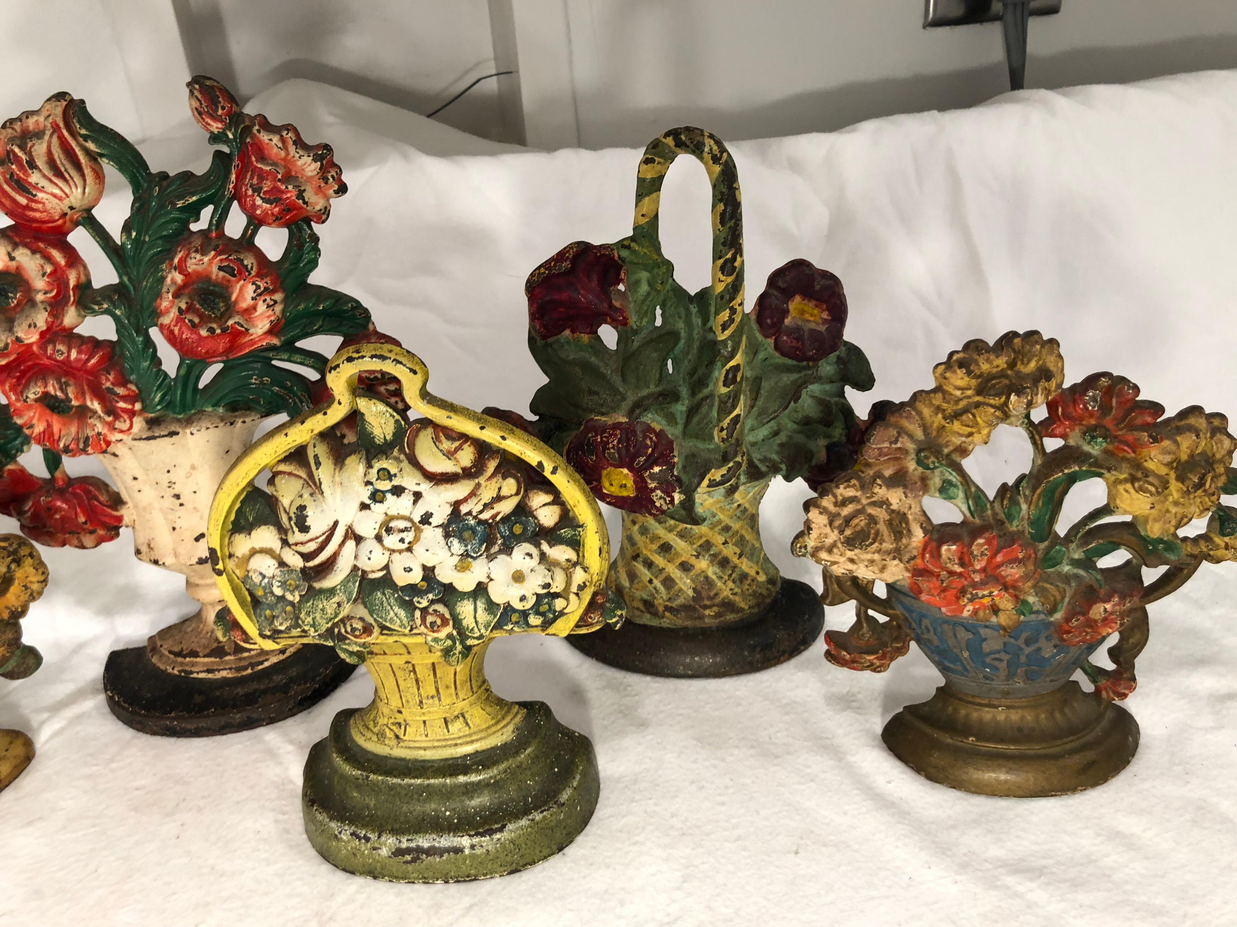 American Collection of Floral Cast Iron Bookends