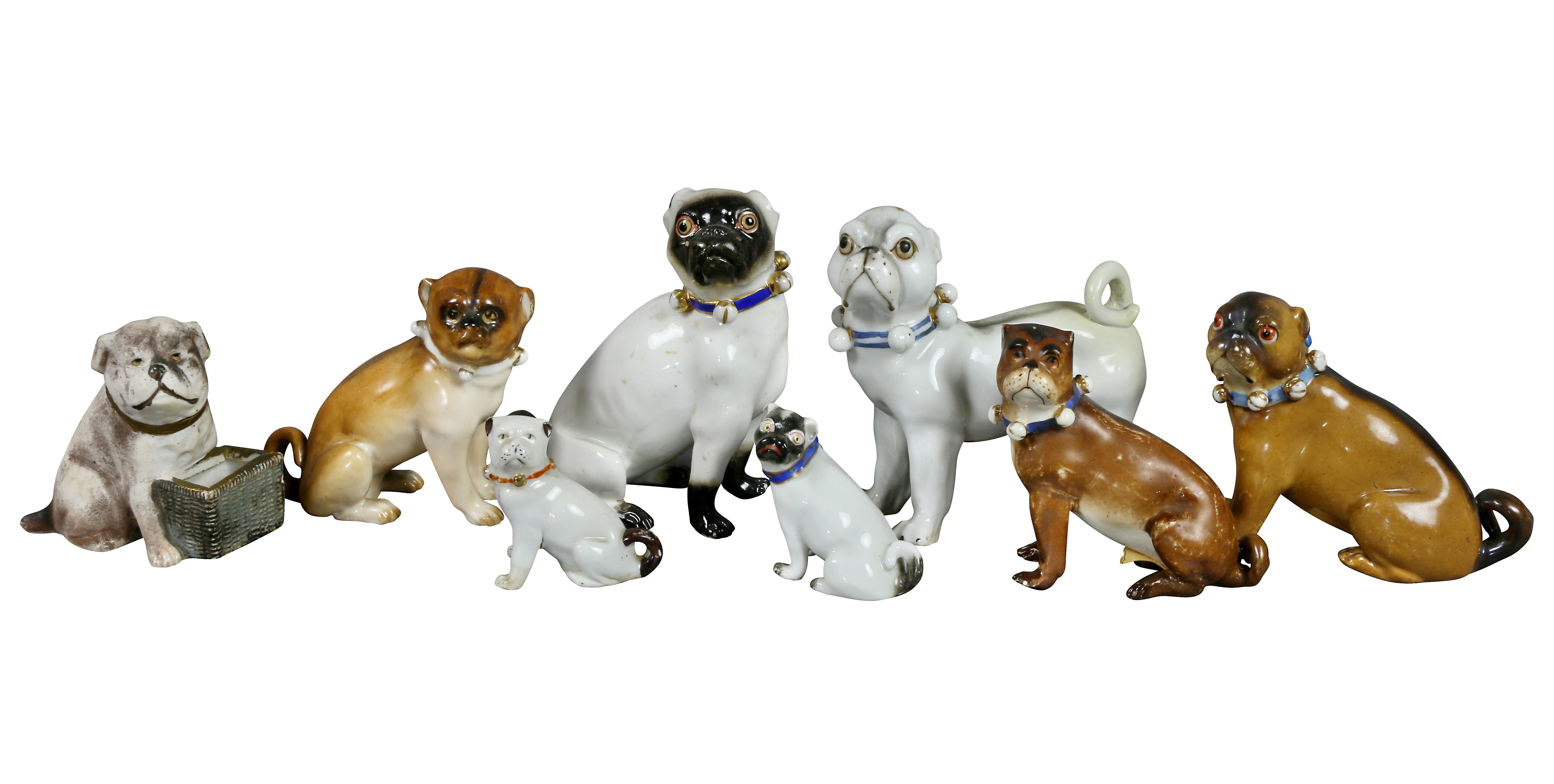 Collection Of Forty Two-Pottery And Porcelain Pug Dogs 6