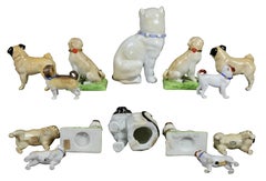 Collection Of Pottery And Porcelain Pug Dogs