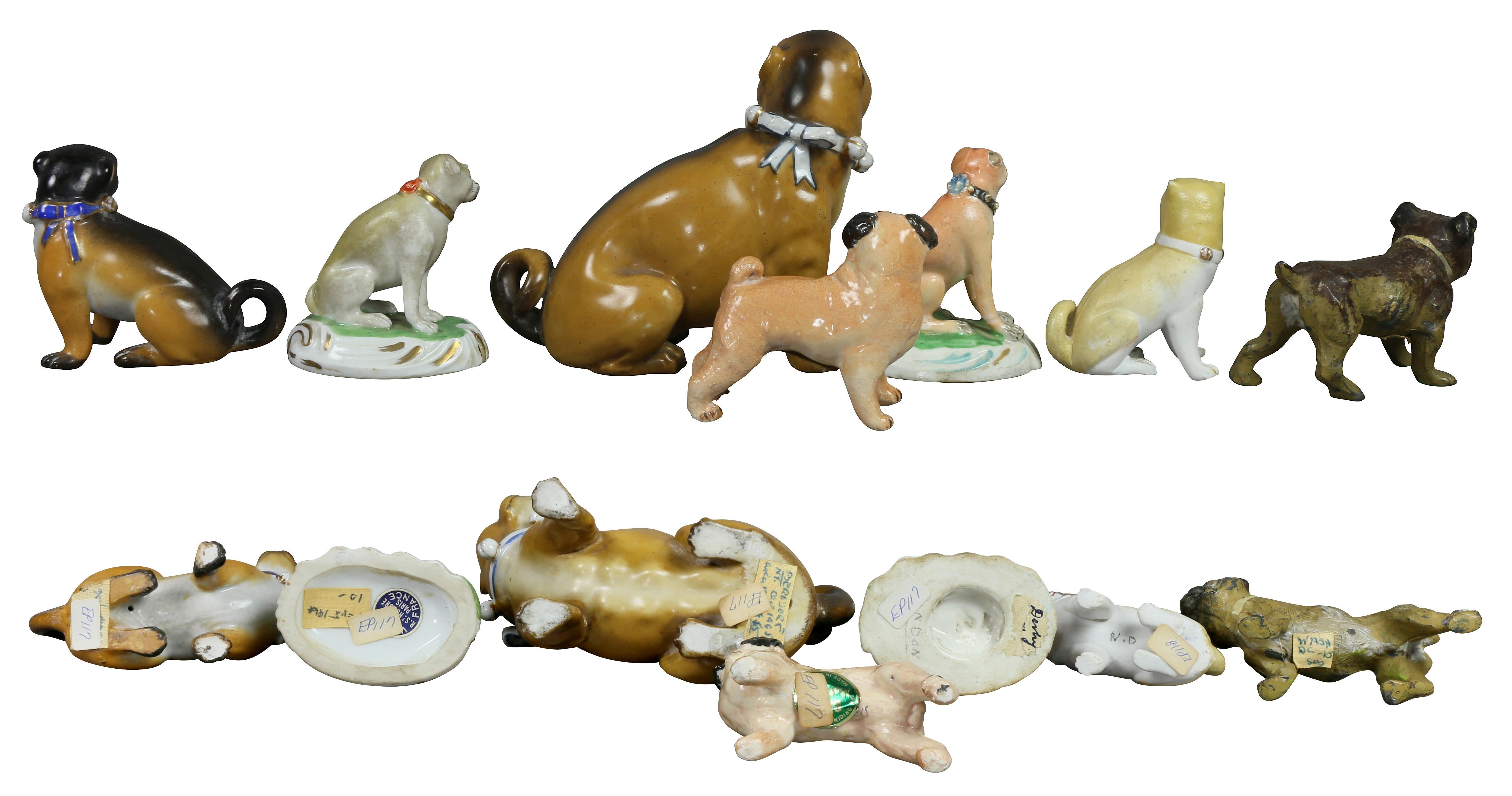 Collection Of Forty Two-Pottery And Porcelain Pug Dogs In Good Condition In Essex, MA