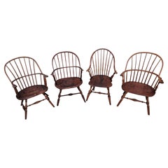 Collection of Four 18thc & 19thc Extended Arm Windsor Chairs -4