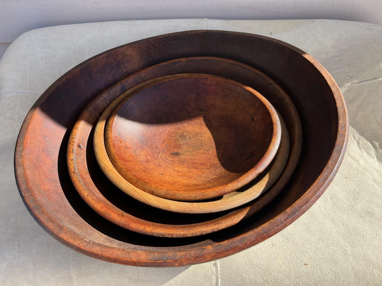 Wood Collection of Four 19Thc Butter Bowls For Sale