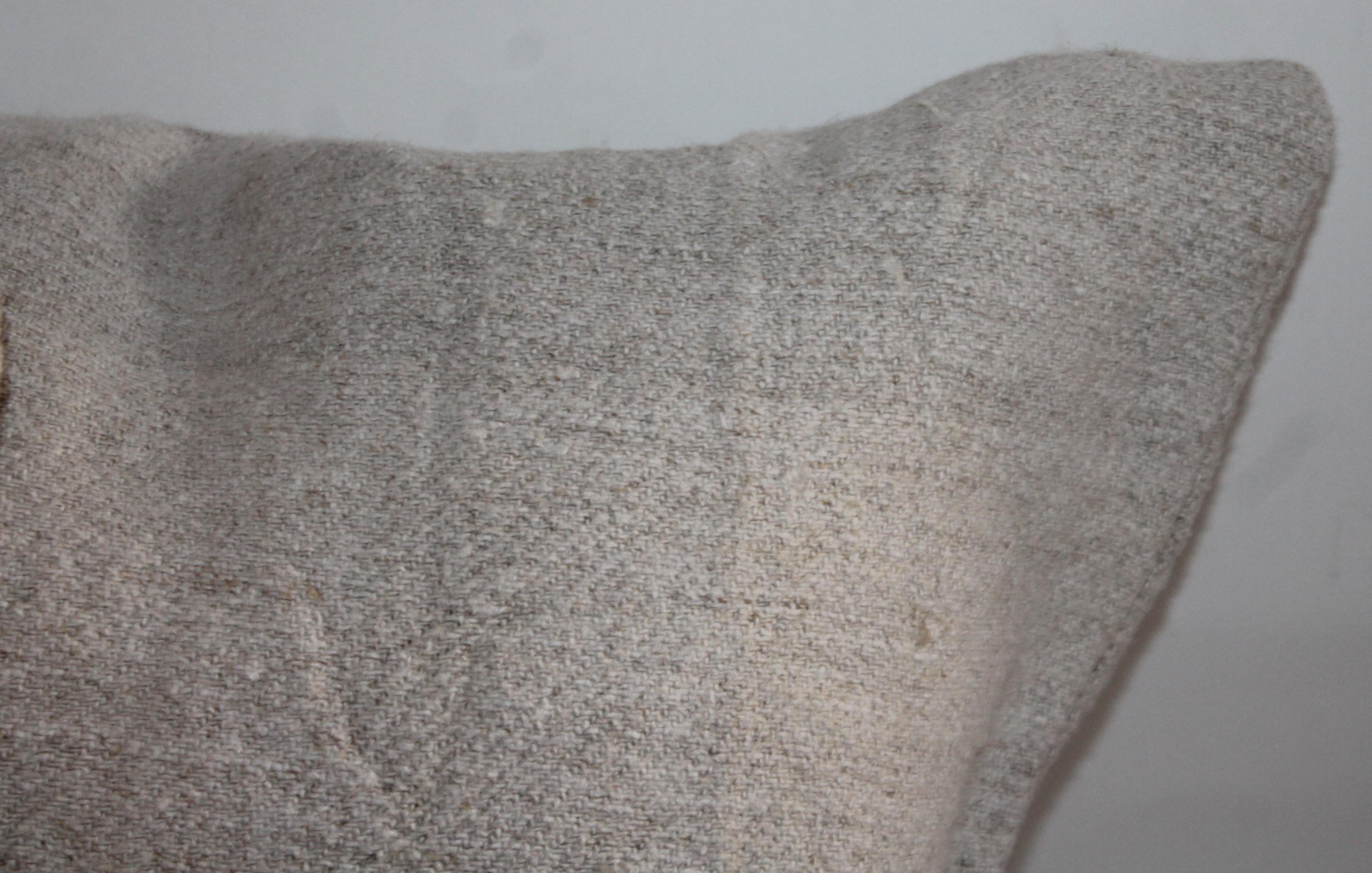 Hand-Crafted Collection of Four 19th Century Homespun Linen Pillows For Sale