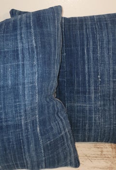 Collection of Four 19Thc Indigo Linen Pillows -4