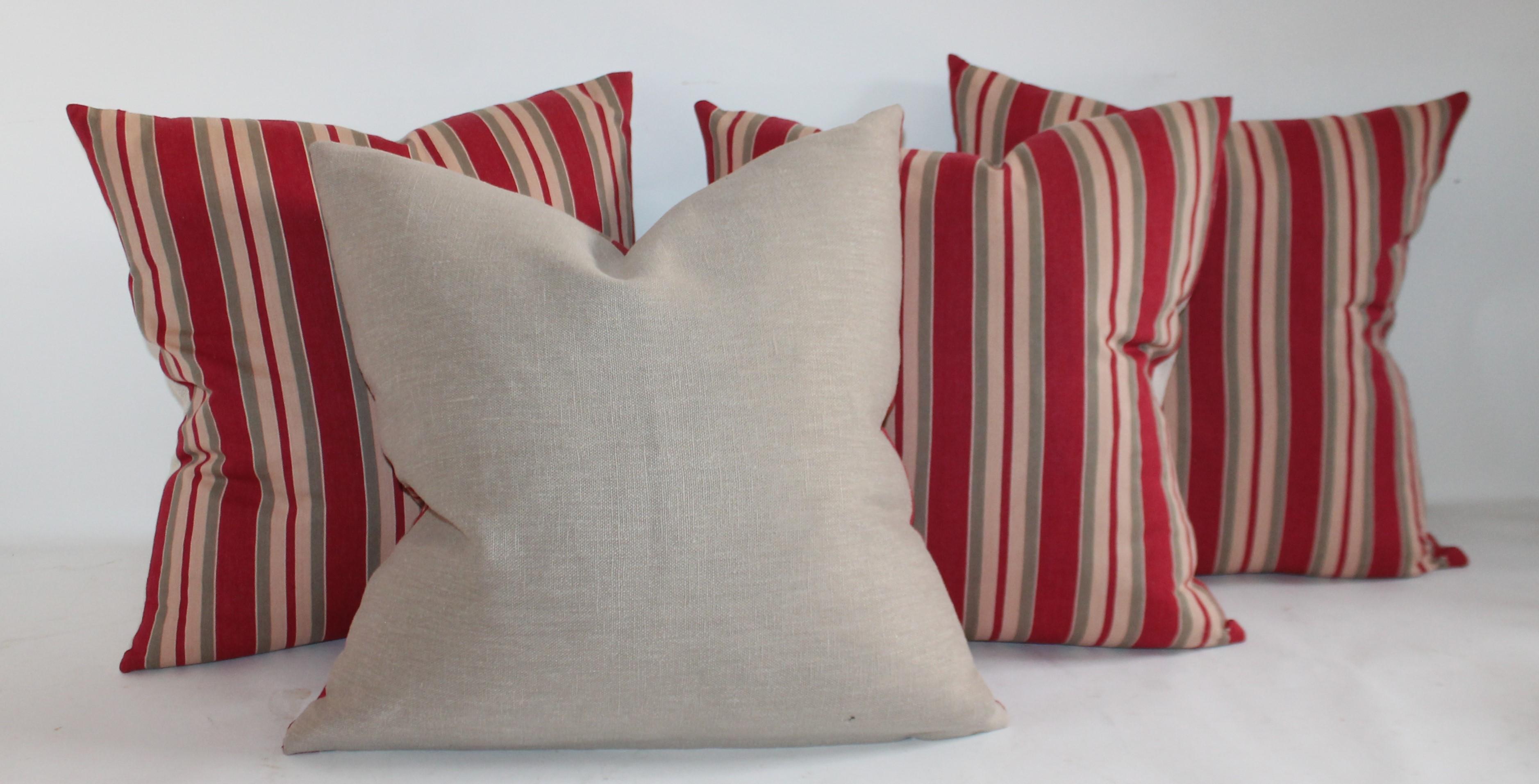 red and tan throw pillows