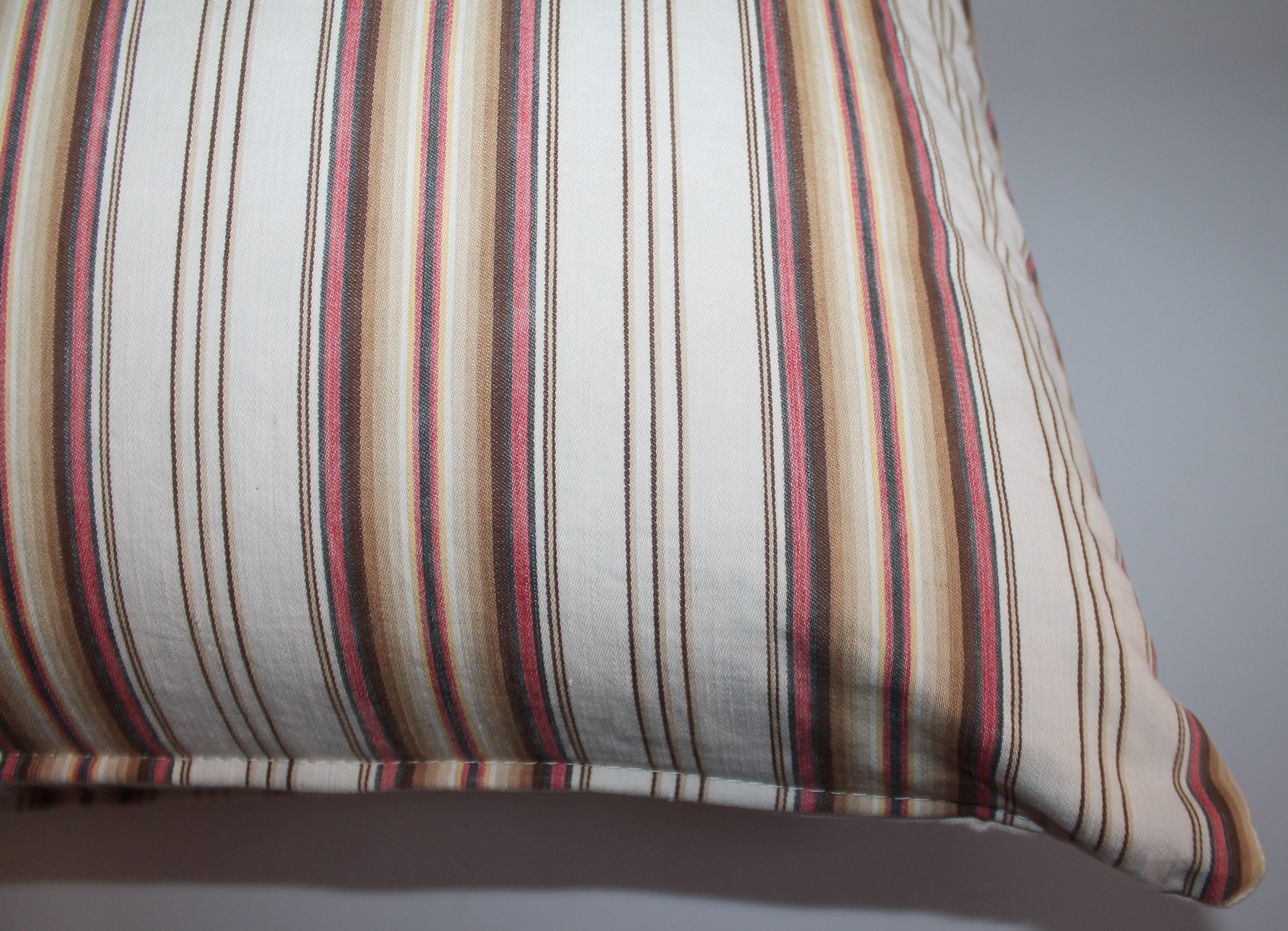 Adirondack Collection of Four 19thc Ticking Stripe Pillows, Two Pairs For Sale