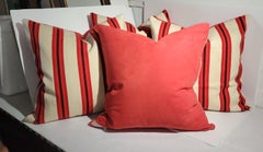 Collection of Four 19Thc Woven Wool Stripped Pillows -4