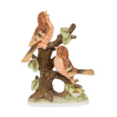 Collection of Four 20th Century Bisque Porcelain Bird Models