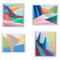 Colección de cuatro cuadros modernistas franceses del siglo XX