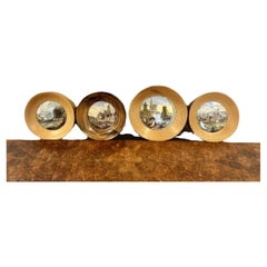 Collection de quatre couvercles de pot anciens de qualité victorienne 
