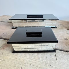 Collection of Four Art Deco Boxes with Mirror Mosaics