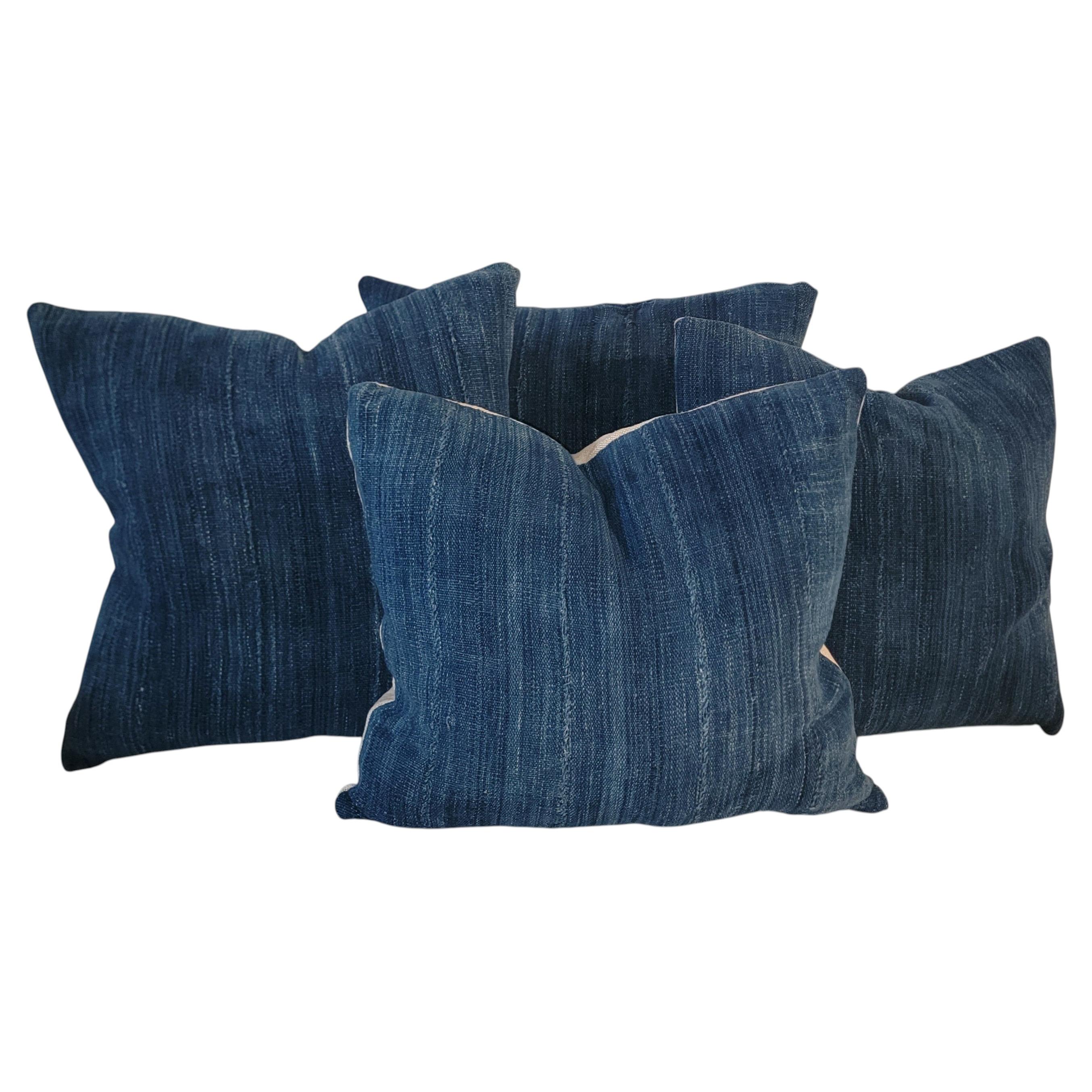 Collection'S di quattro cuscini in lino blu - Quattro