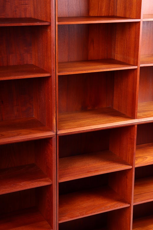 Four Bookcases In Solid Teak By Hvidt, Solid Teak Bookcase Ikea Uk
