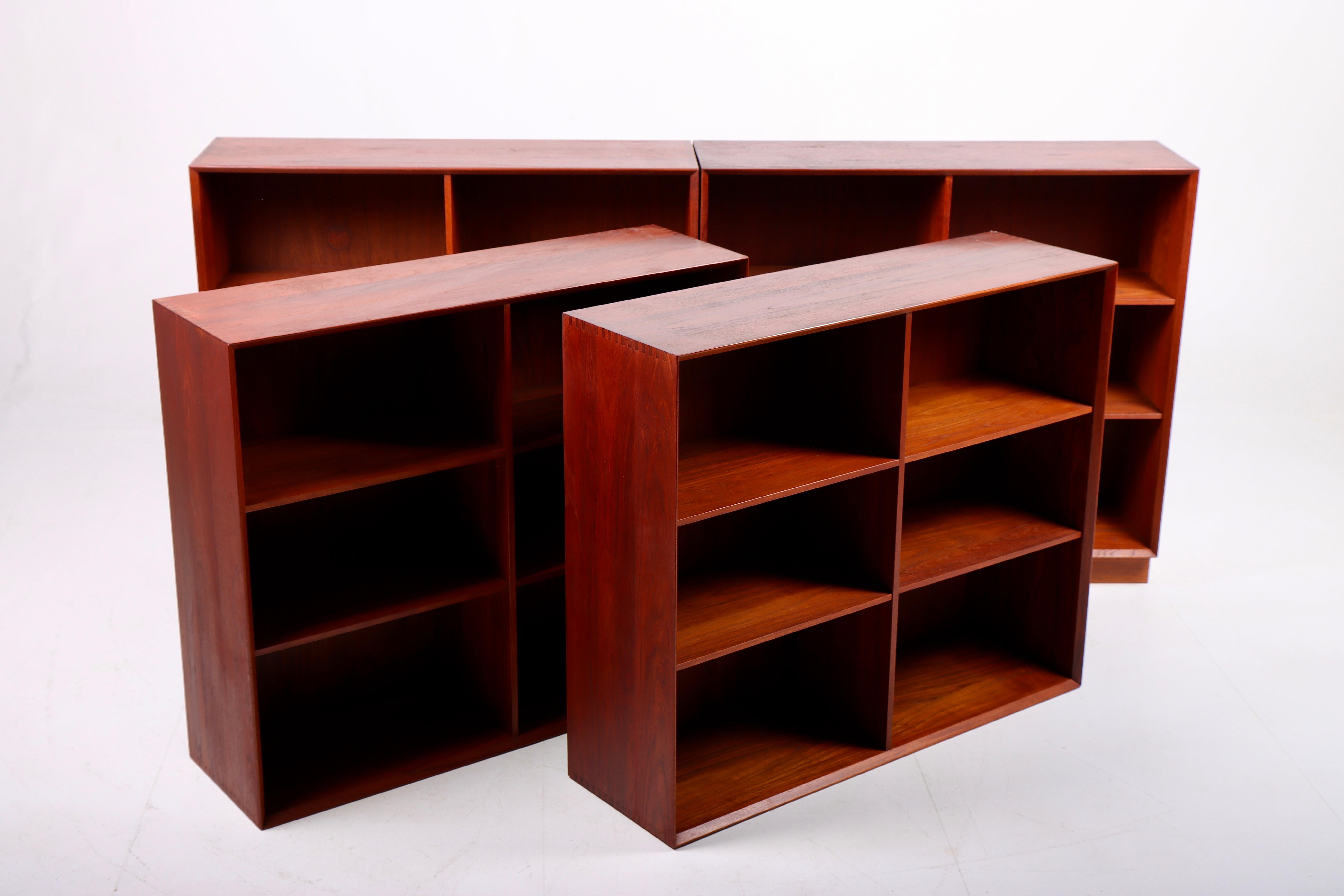 Danish Collection of Four Bookcases in Solid Teak by Hvidt & Mølgaard