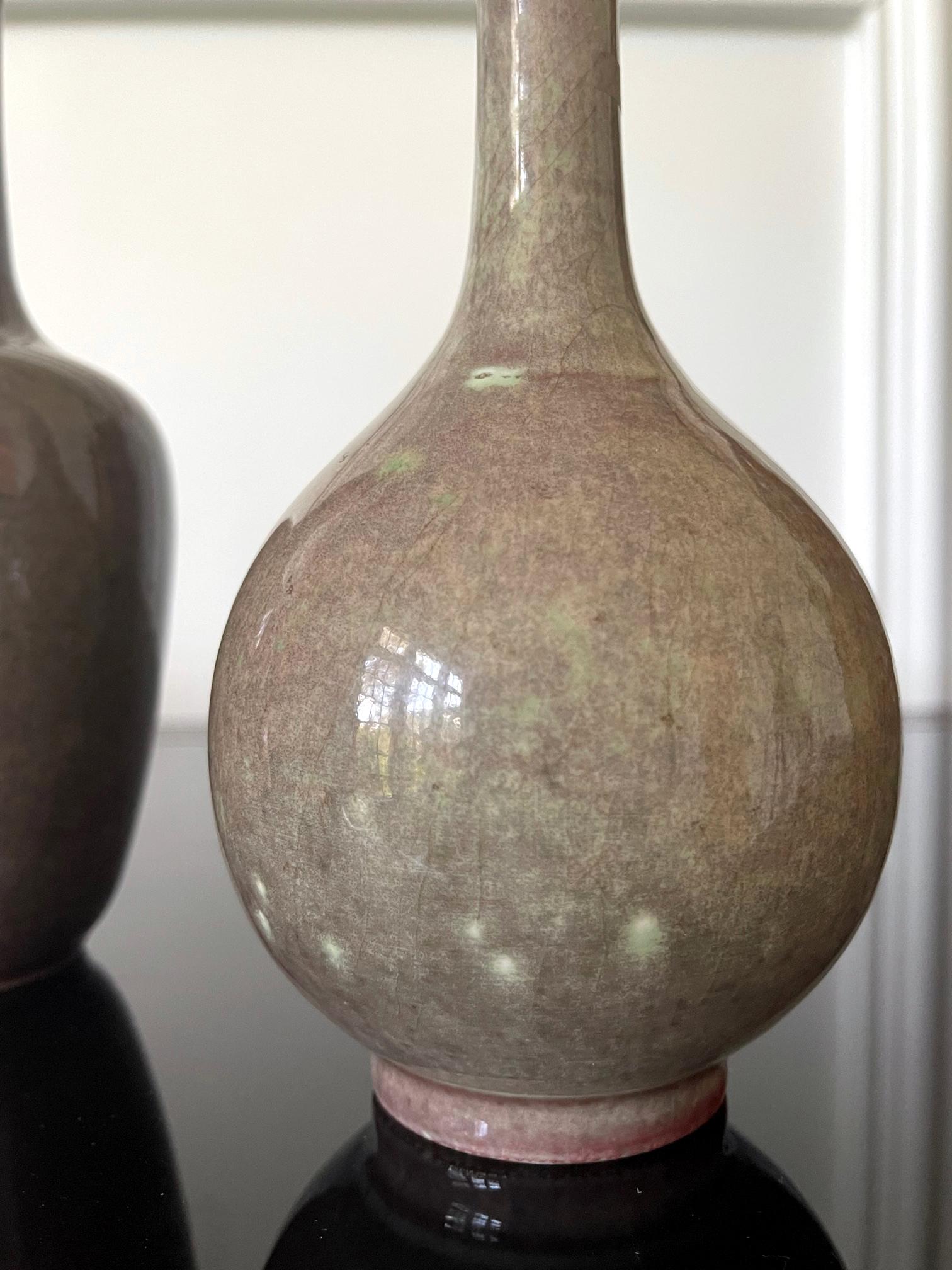 Collection of Four Chinese Ceramic Vases with Peachbloom Glaze For Sale 4
