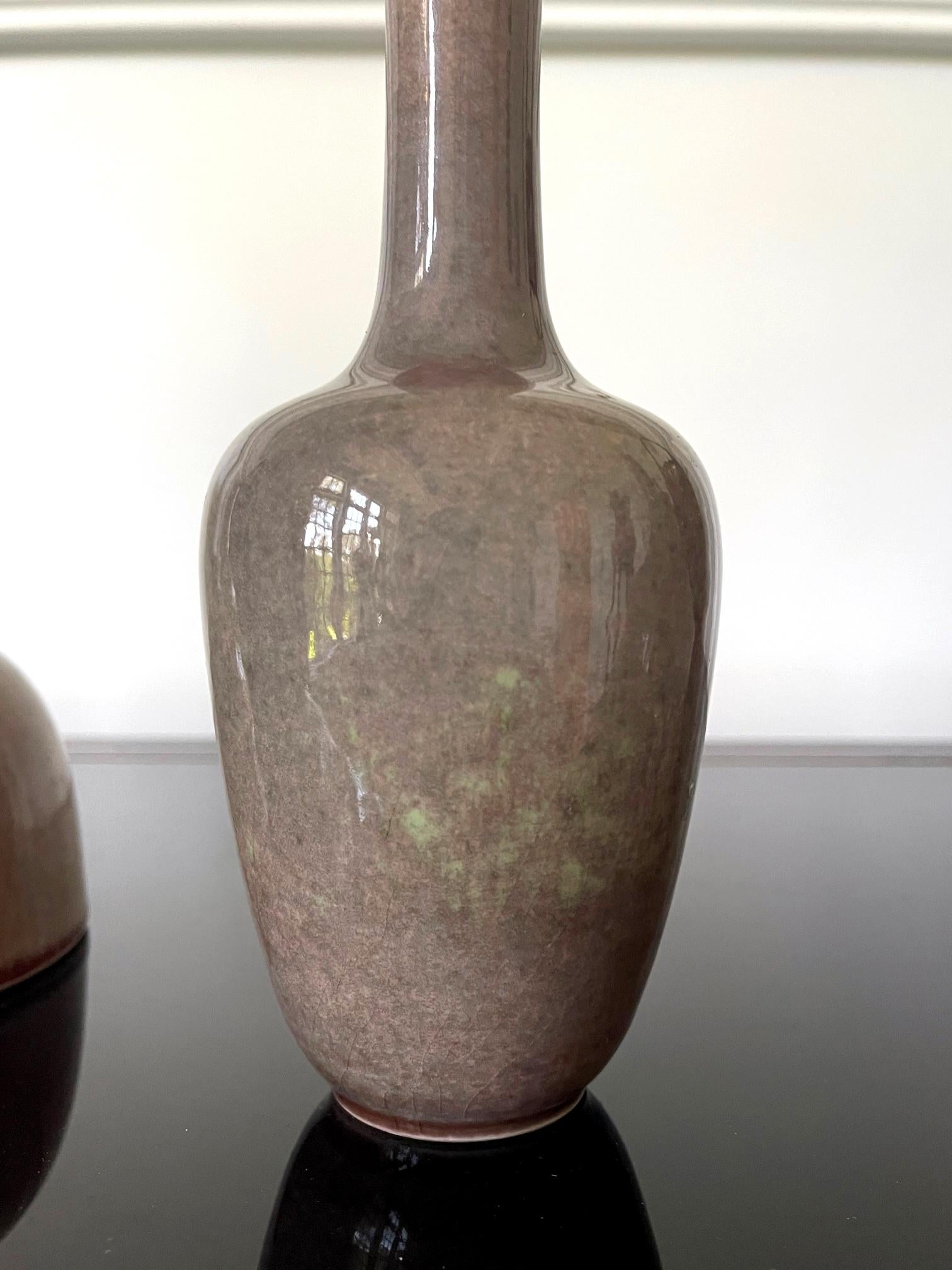 Collection of Four Chinese Ceramic Vases with Peachbloom Glaze For Sale 3