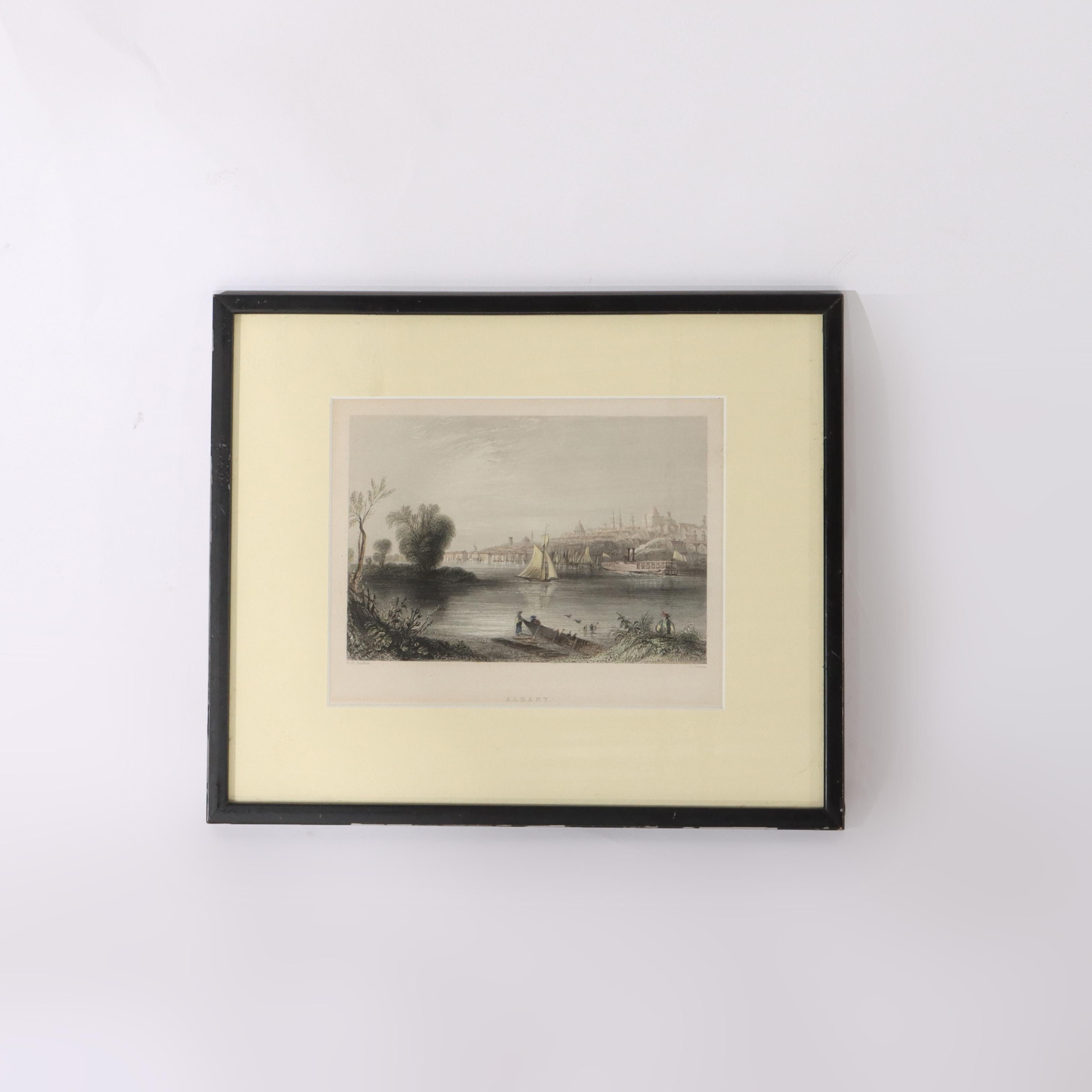 Collection of Four Colored Lithographs of Hudson River Views Signed 19thC For Sale 1