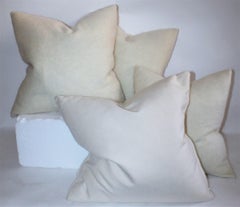 Collection of Four Cream Mohair Pillows