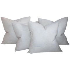 Vintage Collection of Four Cream Mohair Pillows
