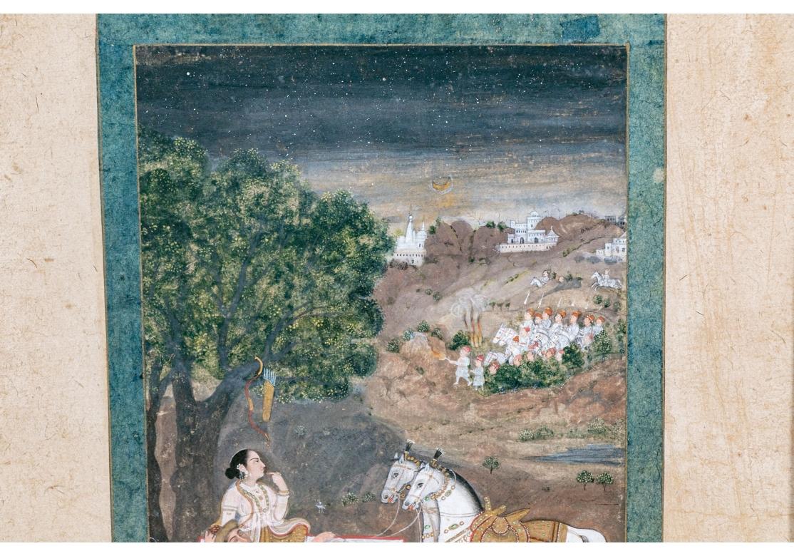 Verre The Collective of Four Encaded Indian and Persian Miniature Paintings (Collection de quatre peintures miniatures indiennes et persanes encadrées) en vente