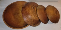 Collection of Four 19thc Hand Carved Wooden Bowls