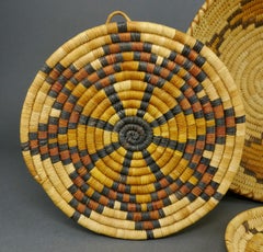 Collection of Four Hand Woven Native American Baskets Papago & Hopi