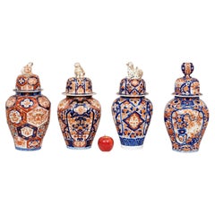 Collection of Four Imari Lidded Vases