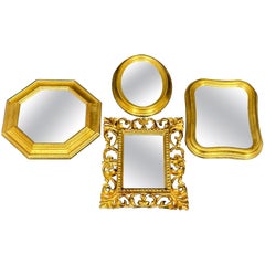 Collection of Four Italian 1950's Florentine Gilt Mirrors